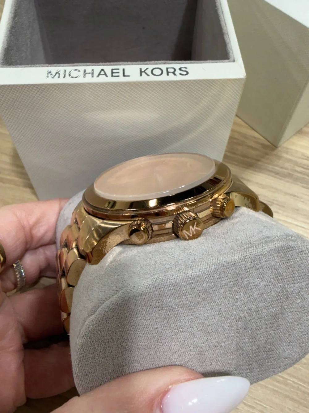 Michael Kors Oversized Rose Gold Chronograph Watch